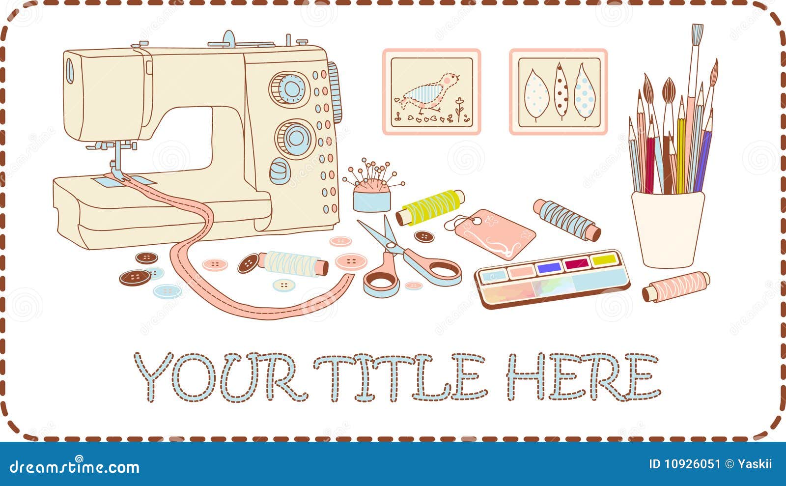 Craft and needlework set stock vector. Illustration of needlework