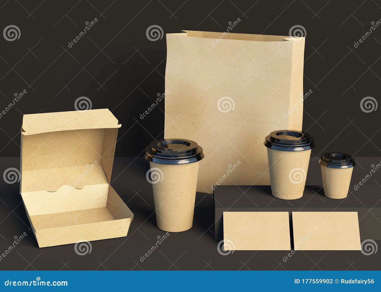 Download Craft Paper Mockup For To Go Cafe Stock Illustration Illustration Of Disposable Craft 177559902