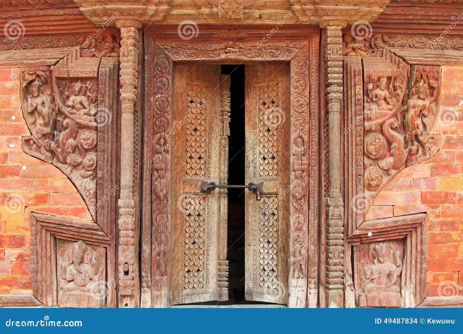 Crafted Wooden Doorframe And Wall  Decoration  In Kathmandu  