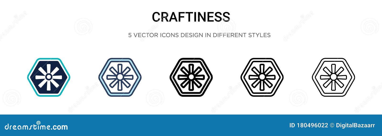 craftiness icon in filled, thin line, outline and stroke style.   of two colored and black craftiness 