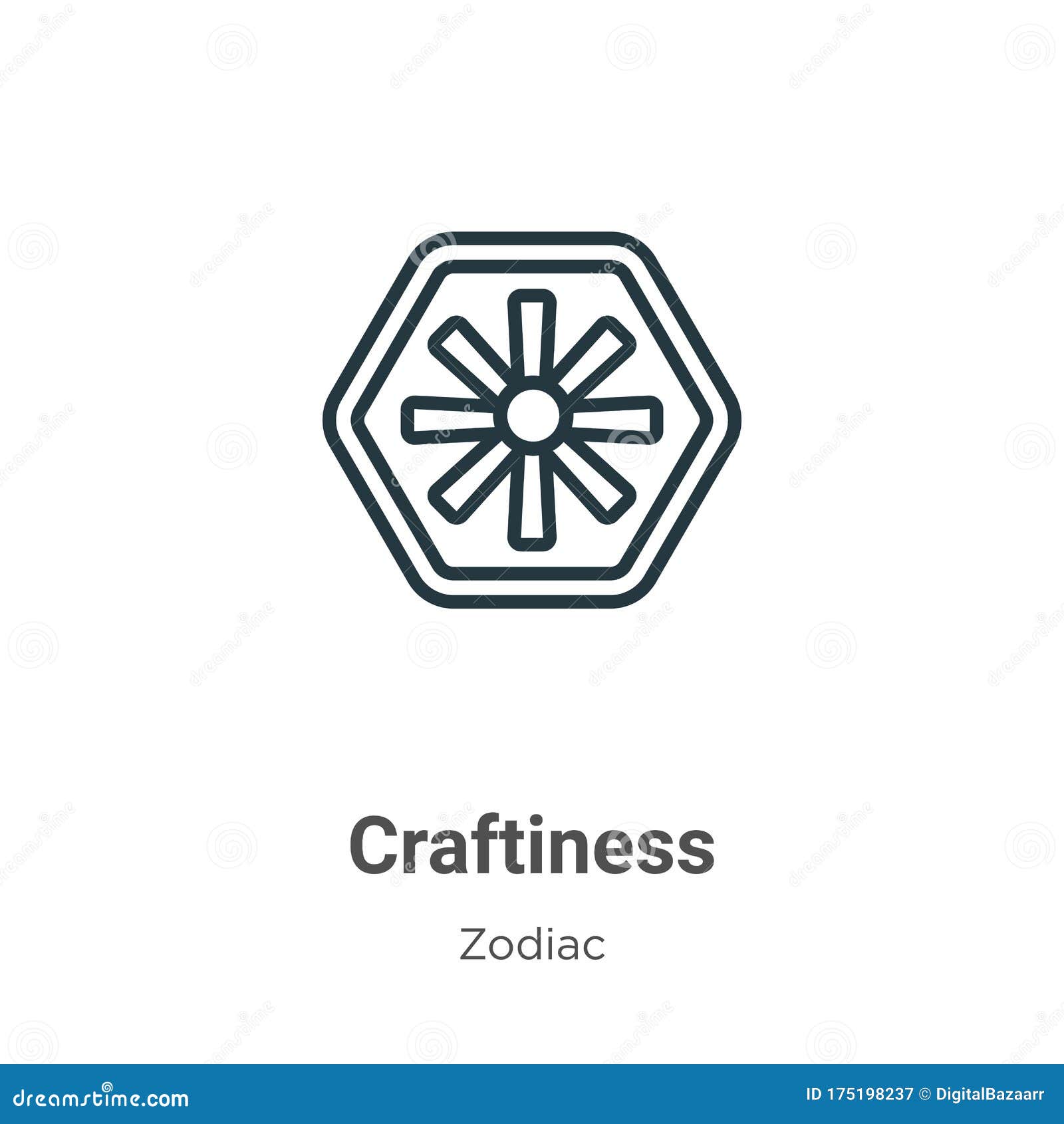 craftiness outline  icon. thin line black craftiness icon, flat  simple   from editable zodiac