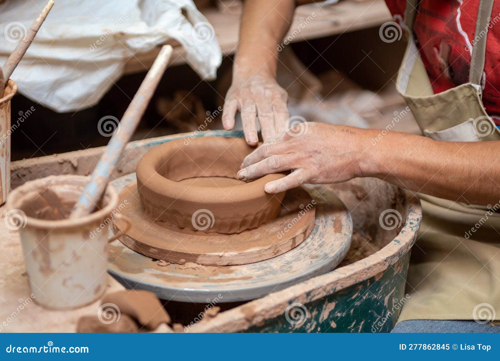 Crafting a ceramic bowl stock image. Image of native 277862845