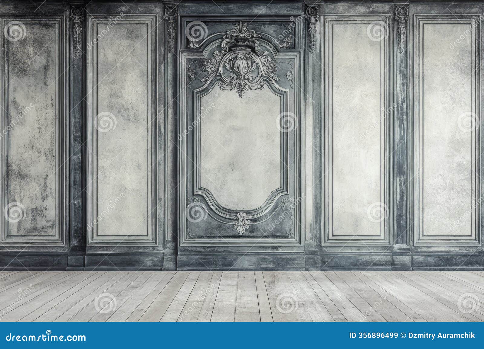 crafting a gypsum  on a wall with a blue texture, styled in rococo romanticism