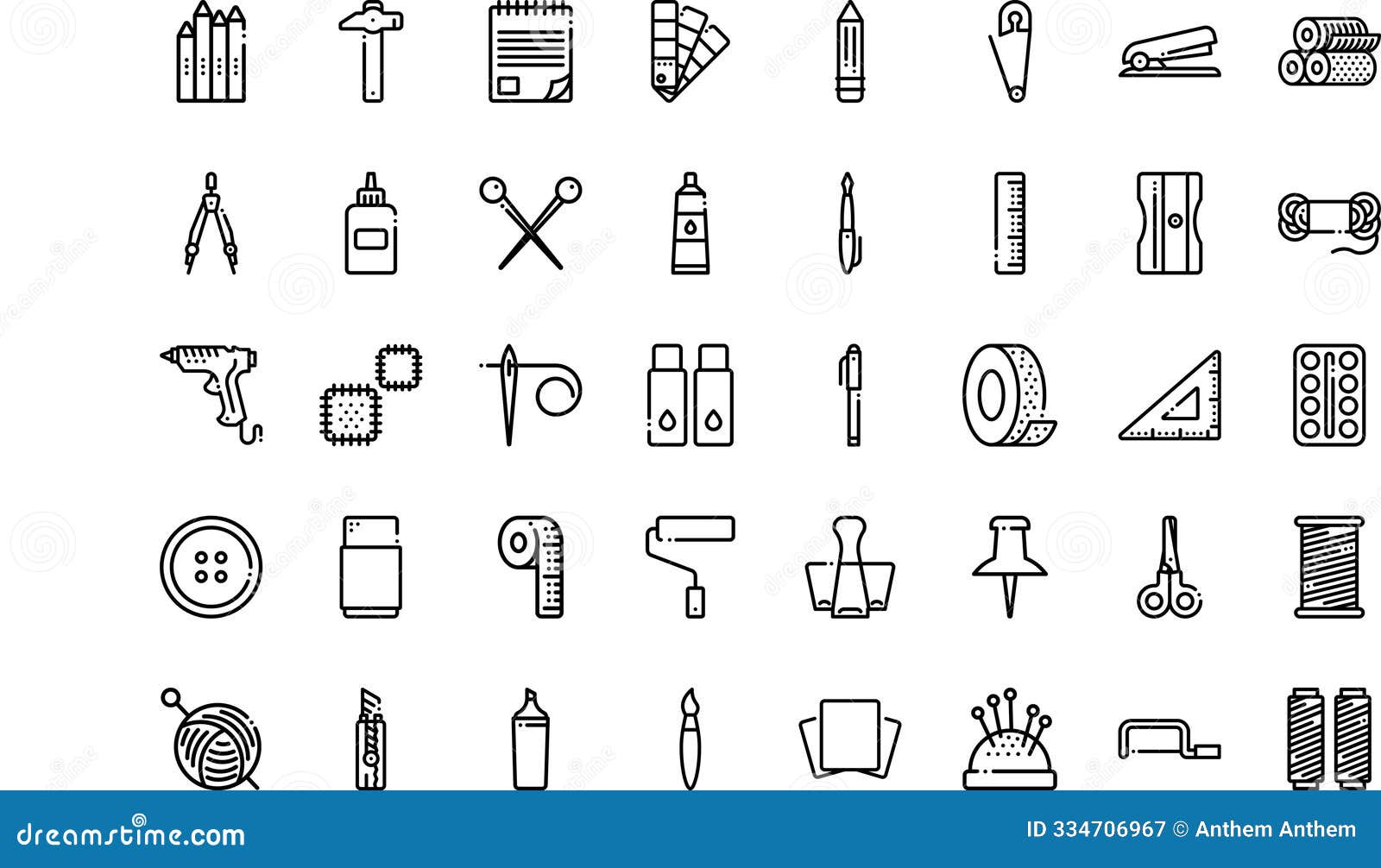 crafting icons high-quality  icons collection with editable stroke. ideal for professional and creative projects.