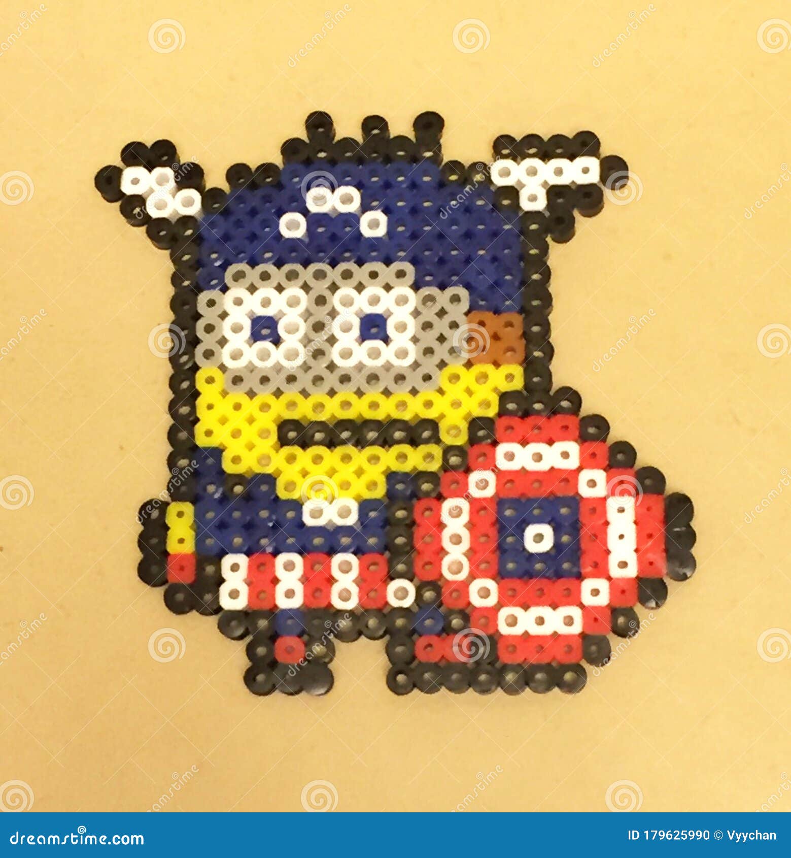 Crafts Beads Beading Arts Minions Mosaic Minion Captain America Despicable  Me Cartoon Movie Character Collage Editorial Image - Image of character,  design: 179625990