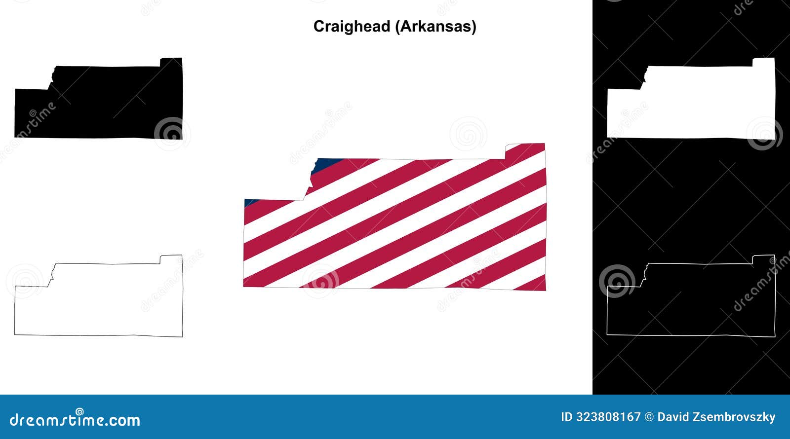 Craighead Outline Map Stock Vector