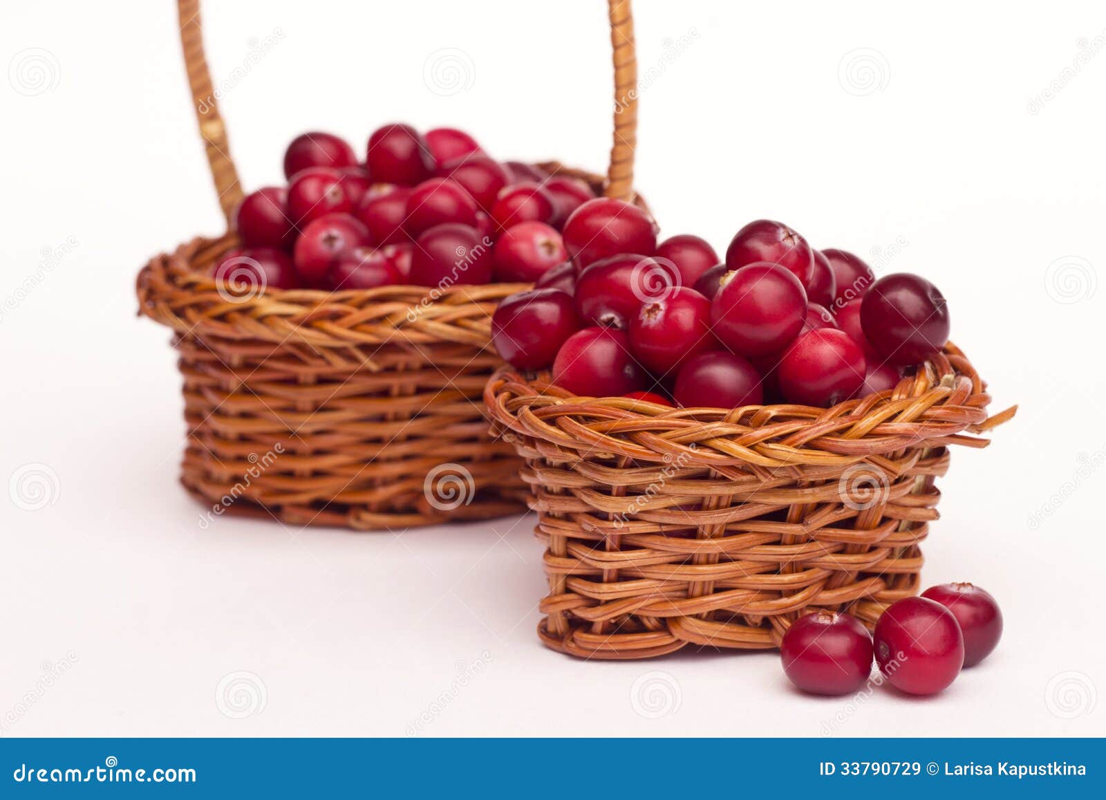Cranberries in baskets stock image. Image of small, berry 33790729