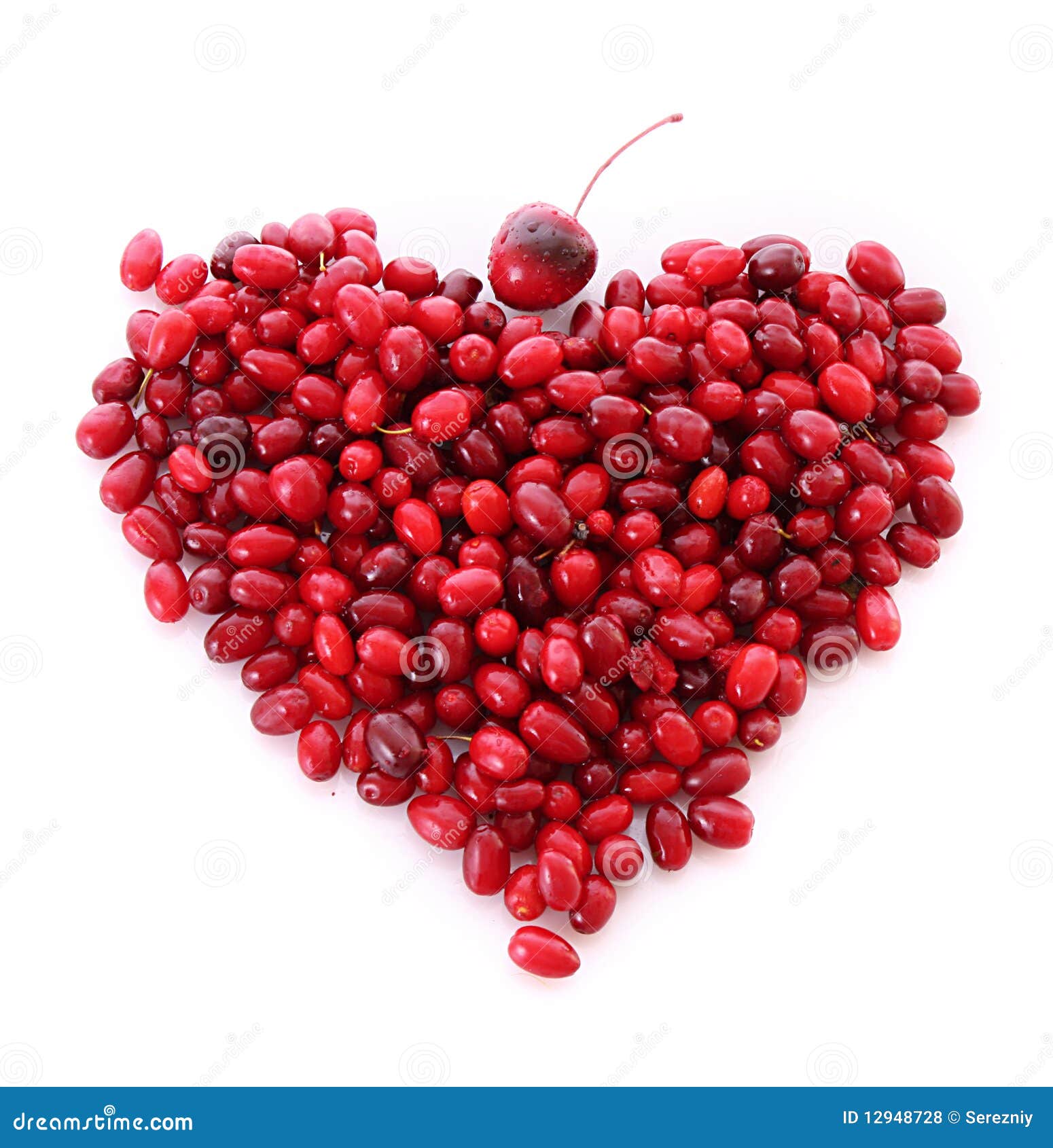 Cranberries in heart shape stock photo. Image of valentine 12948728