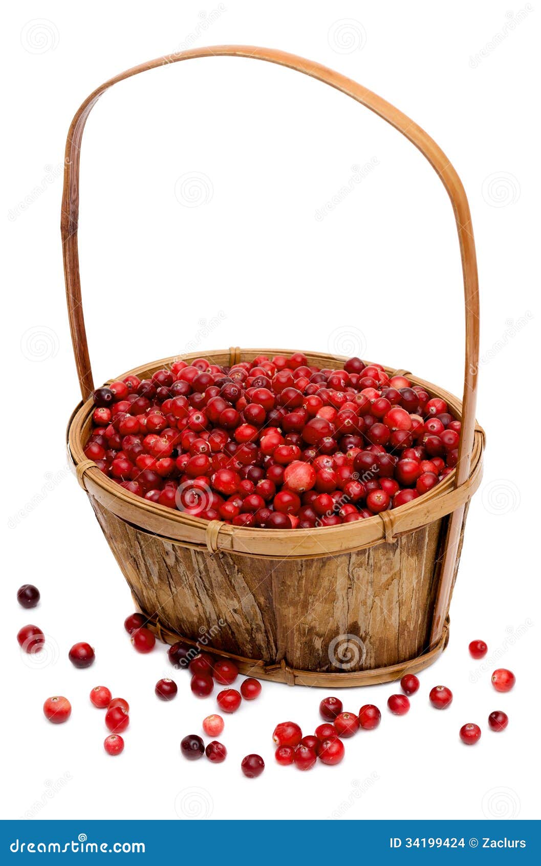 Cranberries in a Wooden Basket Stock Photo Image of backgrounds, food