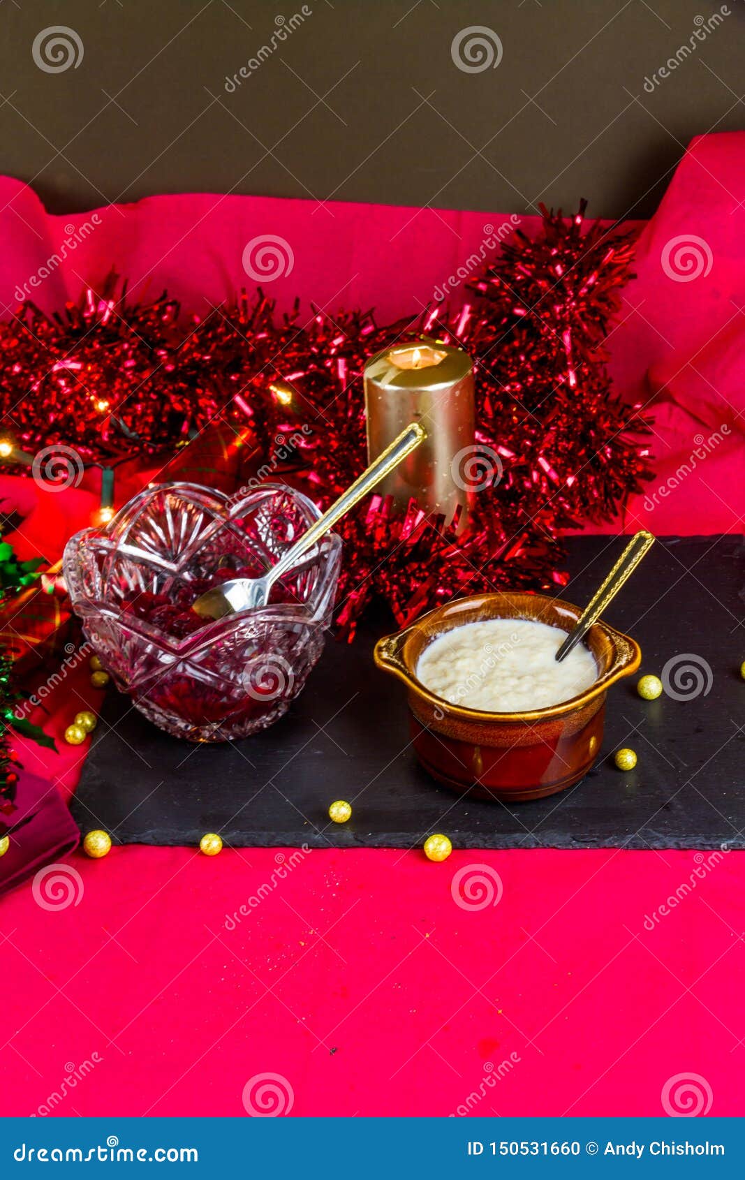 Cranberry And Bread Sauce In Bowls Ready For Christmas Landscape Stock Photo Image Of Berries Compote 150531660