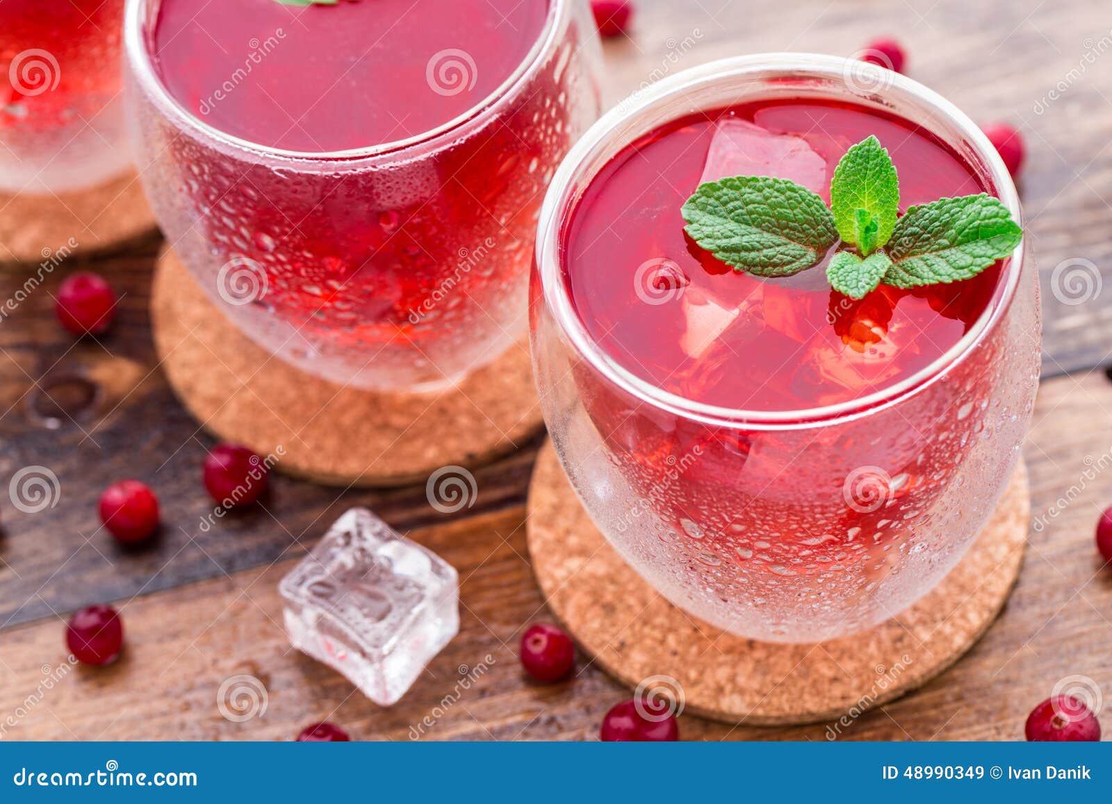 Cranberry Cocktail with Mint Garnish. Stock Image Image of mint, cocktail 48990349
