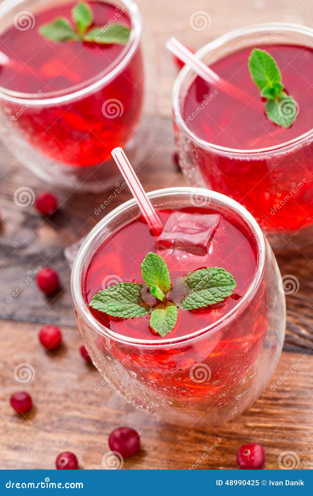 Cranberry Cocktail with Mint Garnish. Stock Image Image of drink, water 48990425