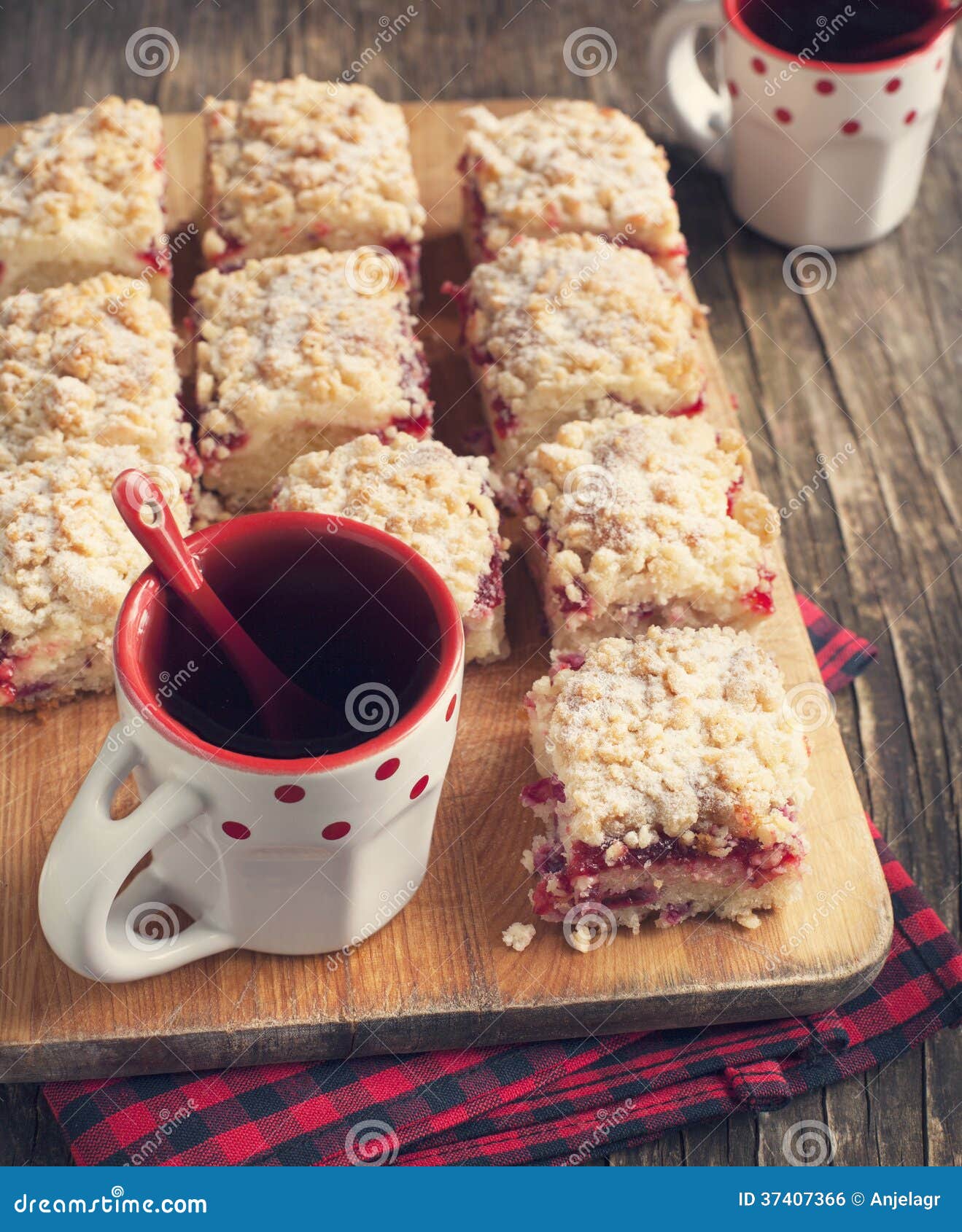 Cranberry Cream Cheese Coffee Cake Stock Photo Image of cooking