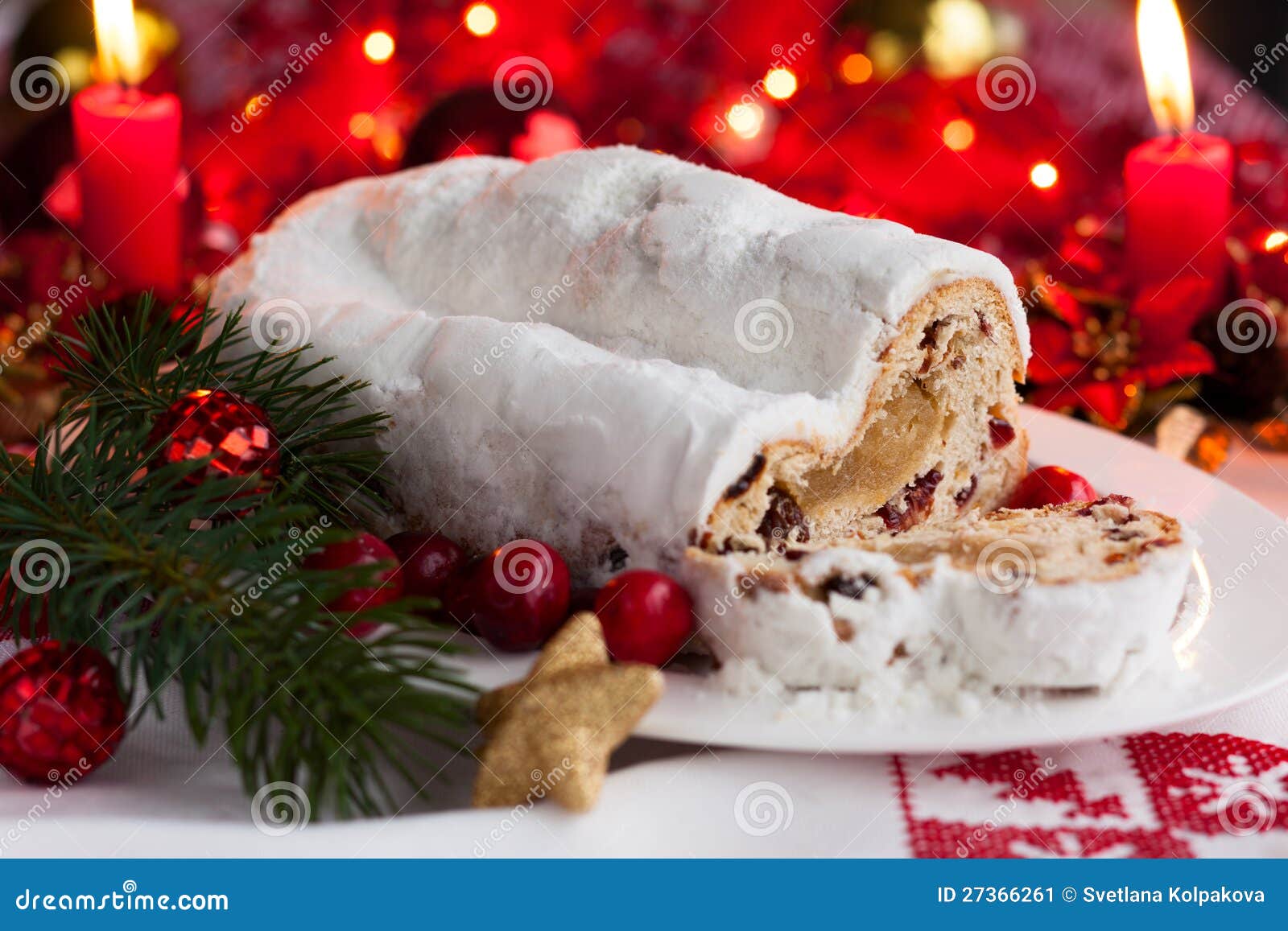 Cranberry stollen stock image. Image of celebration, baked - 27366261