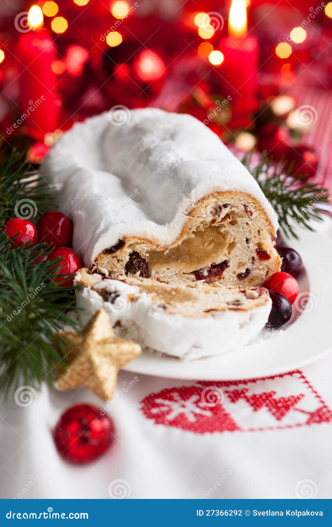 Cranberry stollen stock photo. Image of snack, bright - 27366292