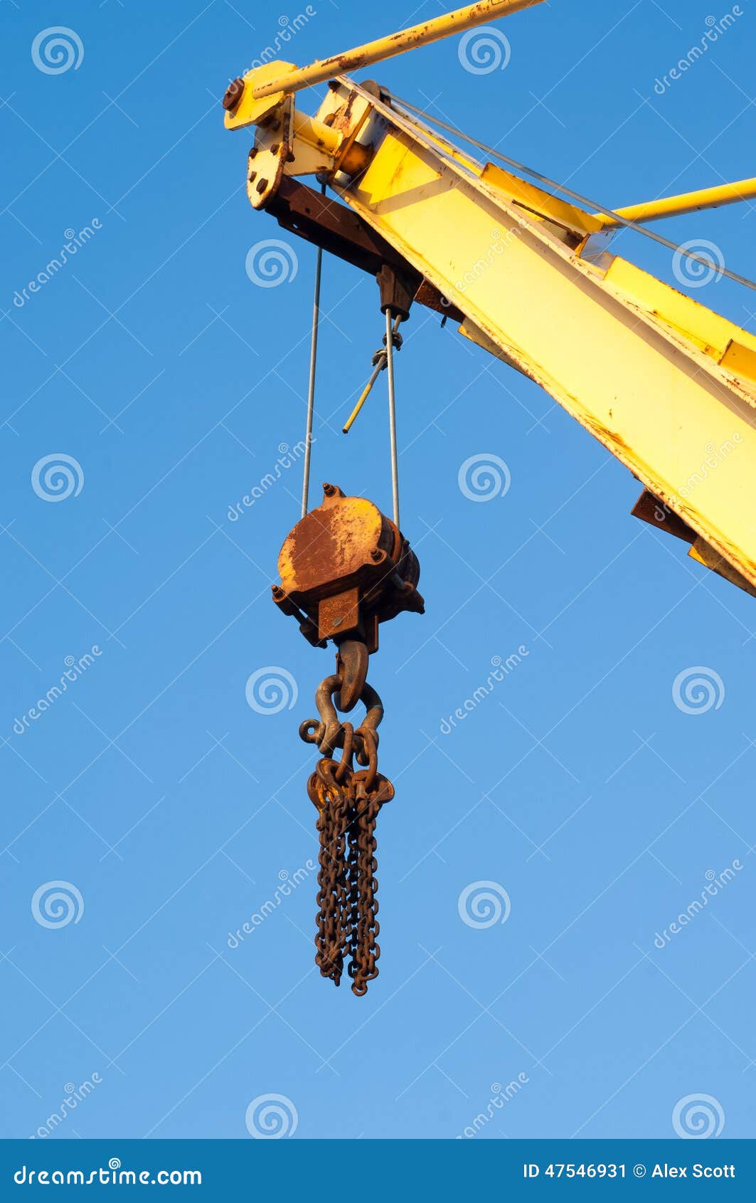 Crane jib and pulley stock image. Image of working, rust 47546931