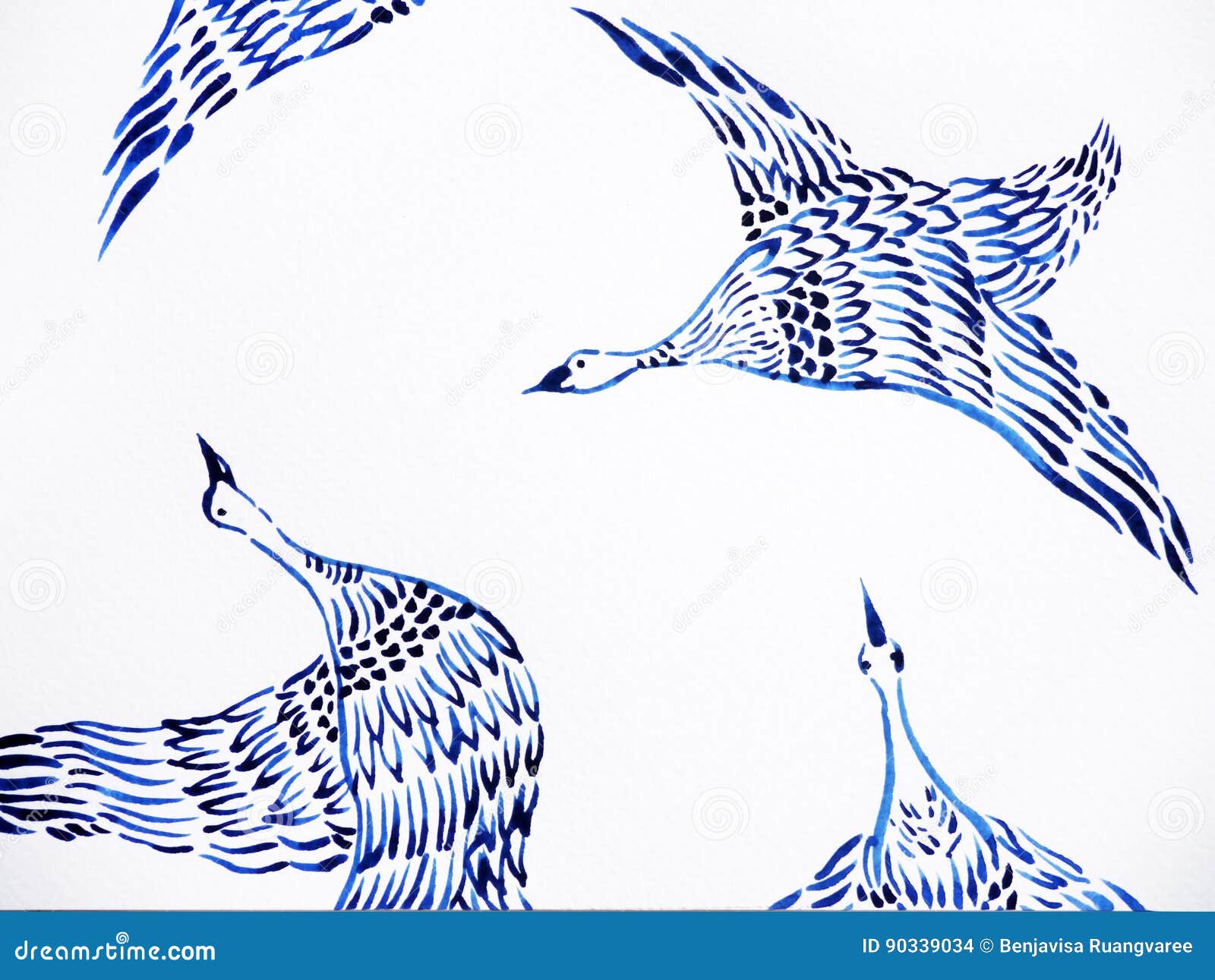 Miss Crane Birds Drawing by Barmy Ke Arts - Pixels