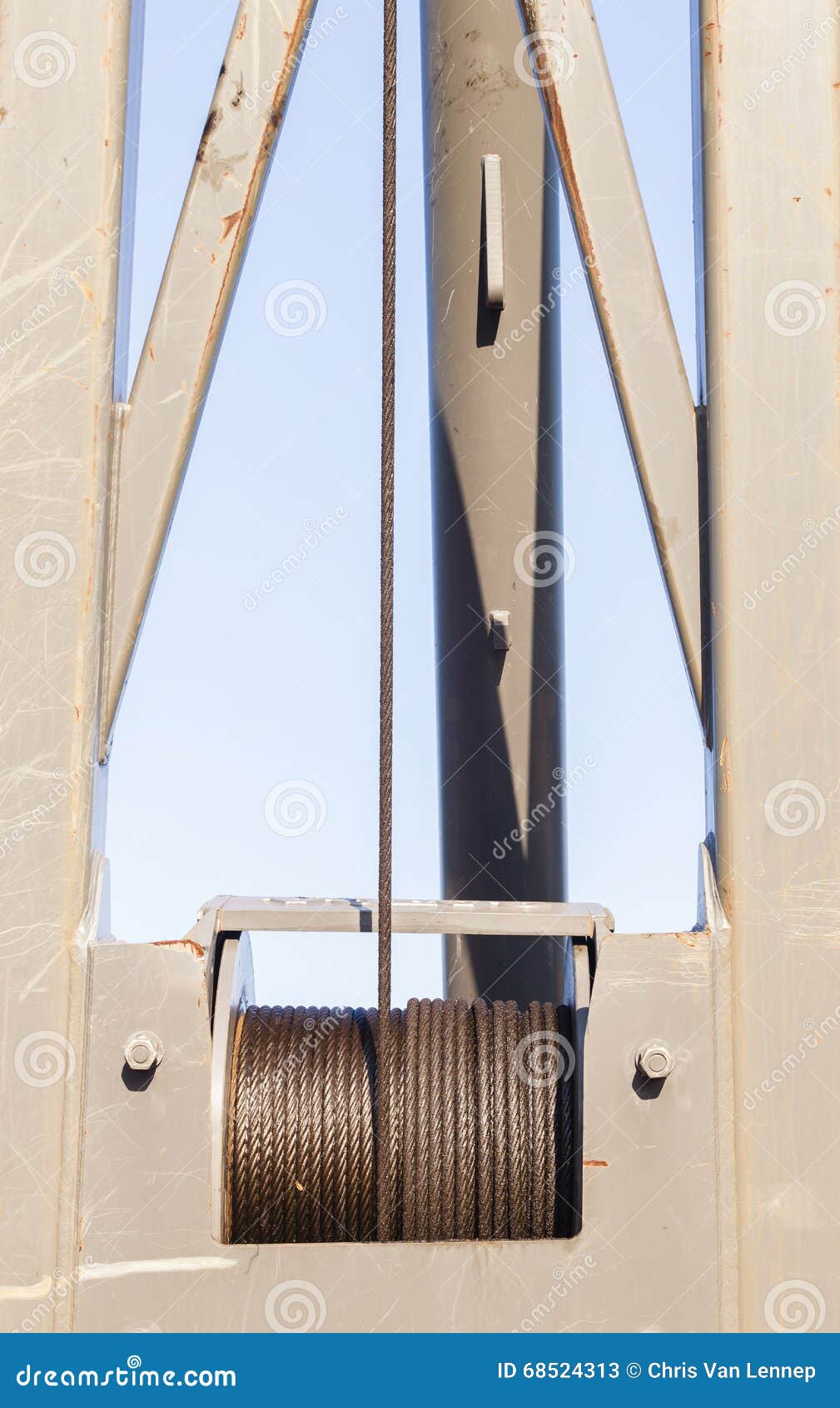 Crane Cable Steel Drum image stock. Image du graissé 68524313