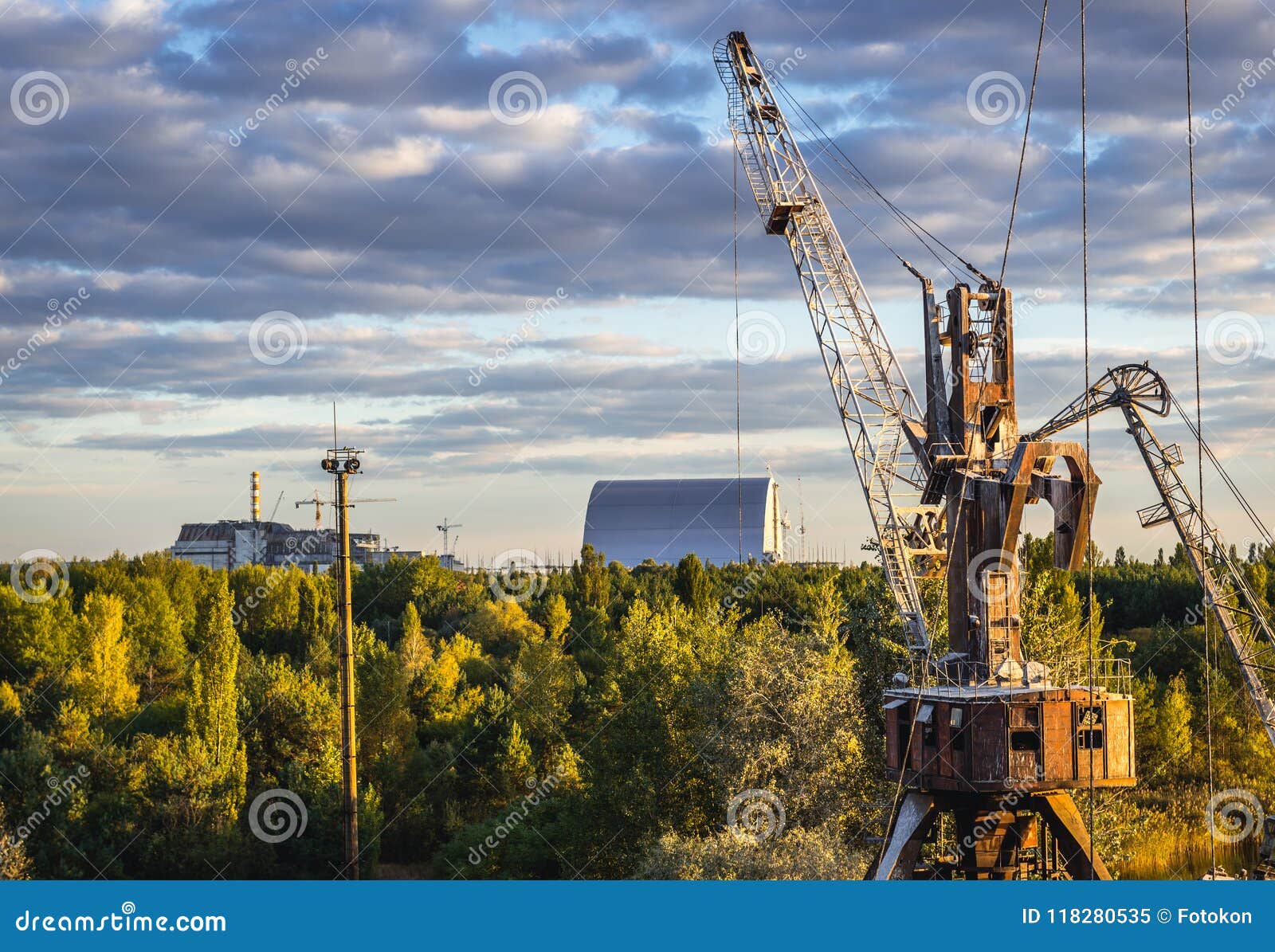 crane in chernobyl zone