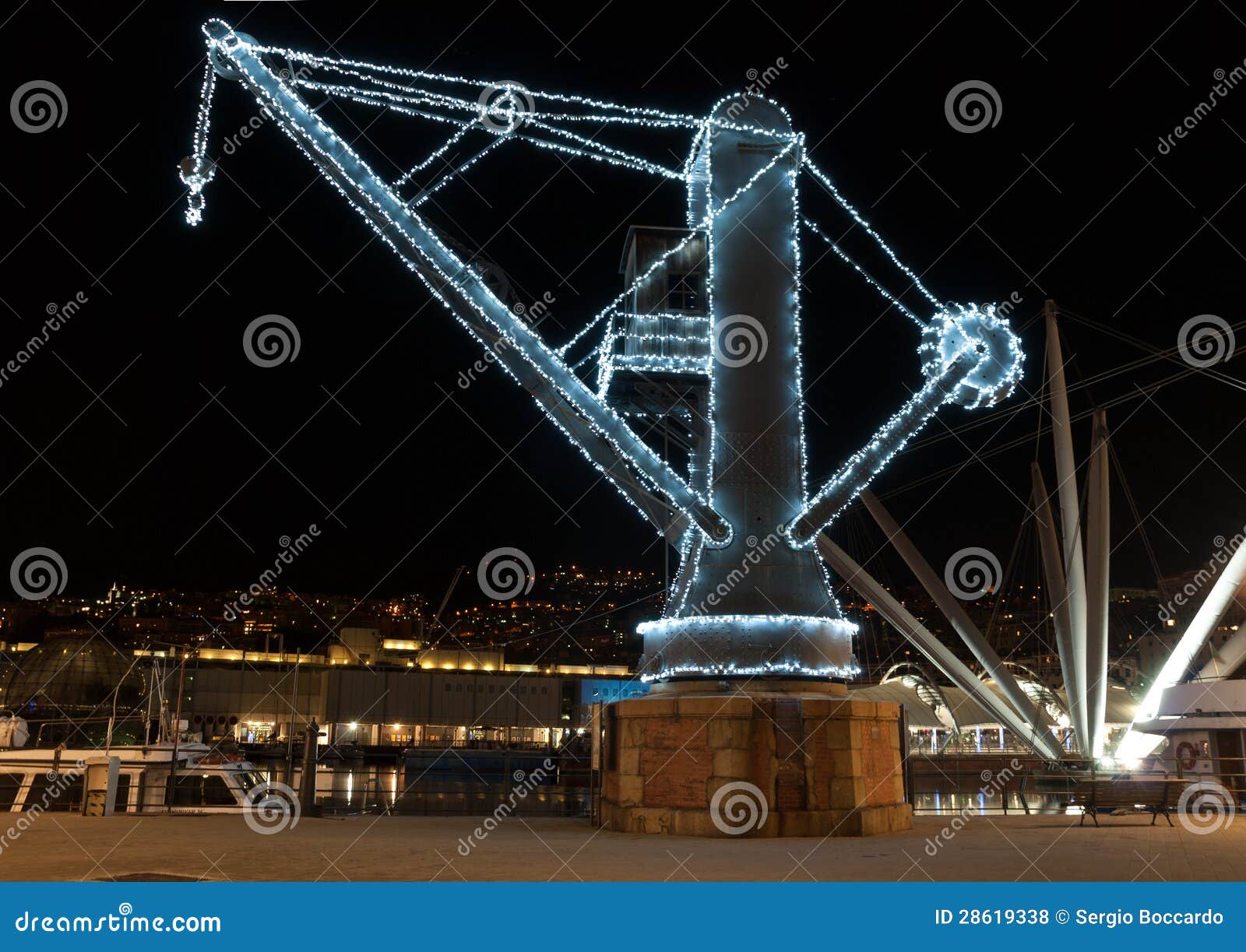 Crane Christmas stock photo. Image of night, ancient 28619338