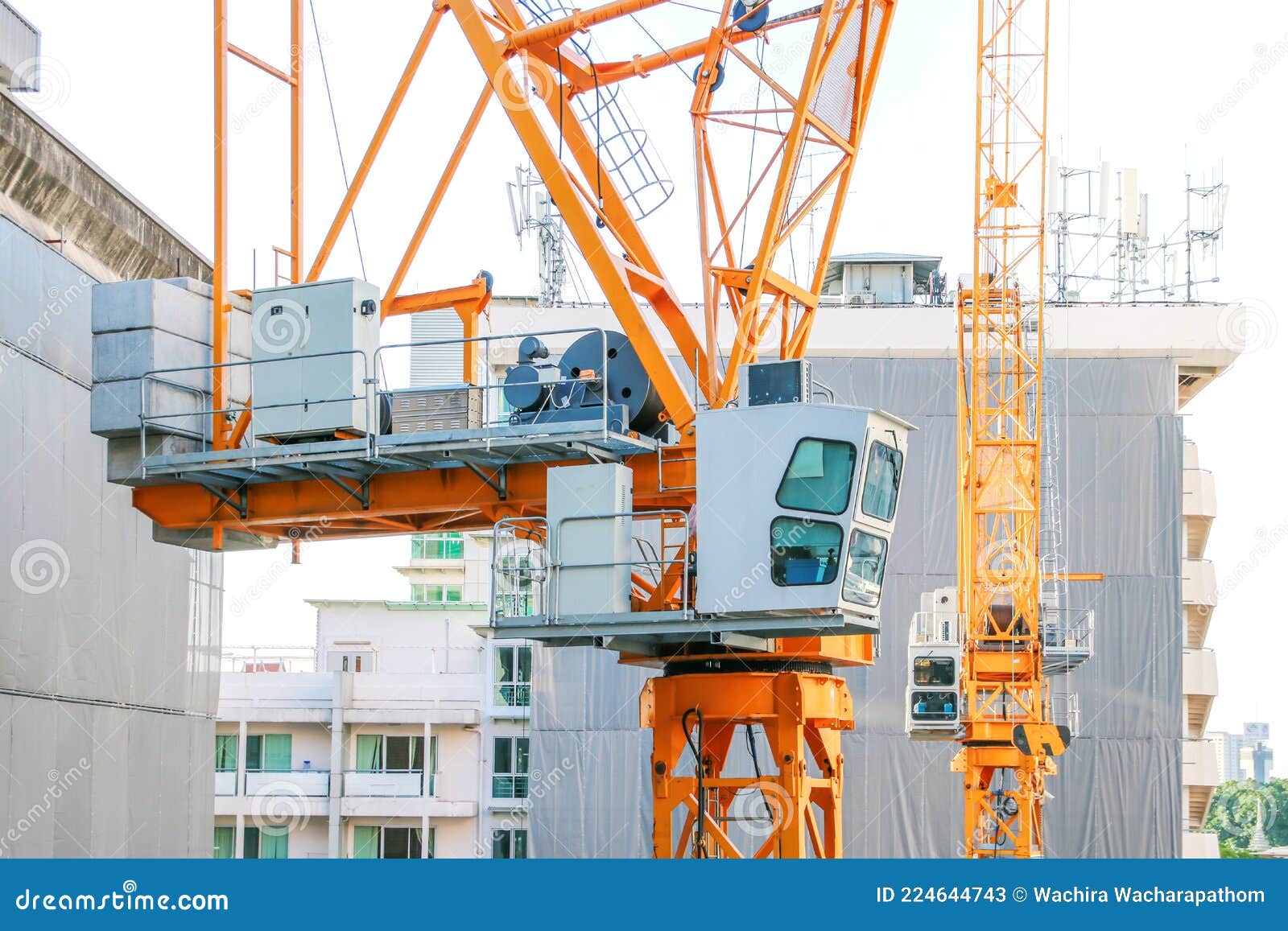 Crane Control Room on Construction Site Stock Image Image of house