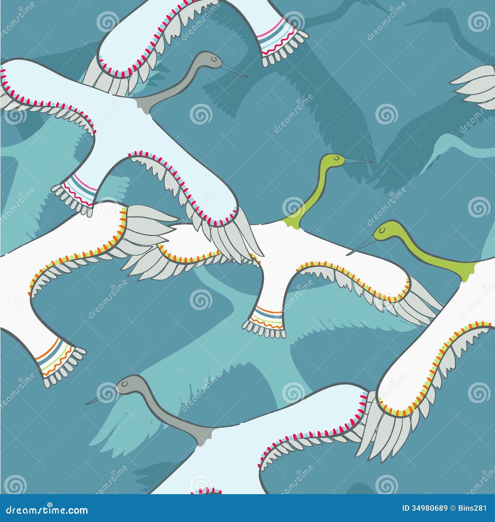 Crane stock vector. Illustration of seamless, design - 34980689