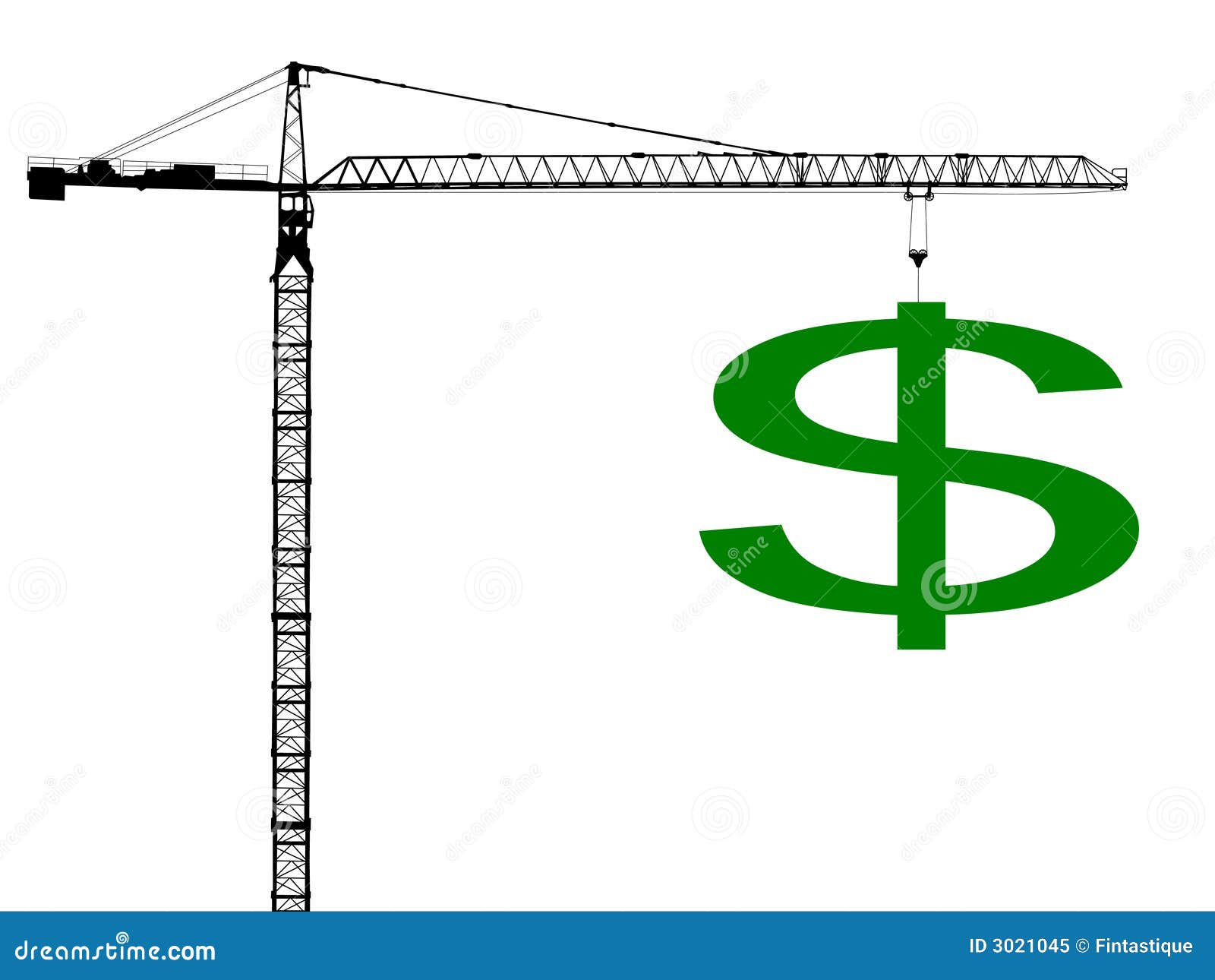 Crane with dollar sign stock vector. Illustration of machinery 3021045