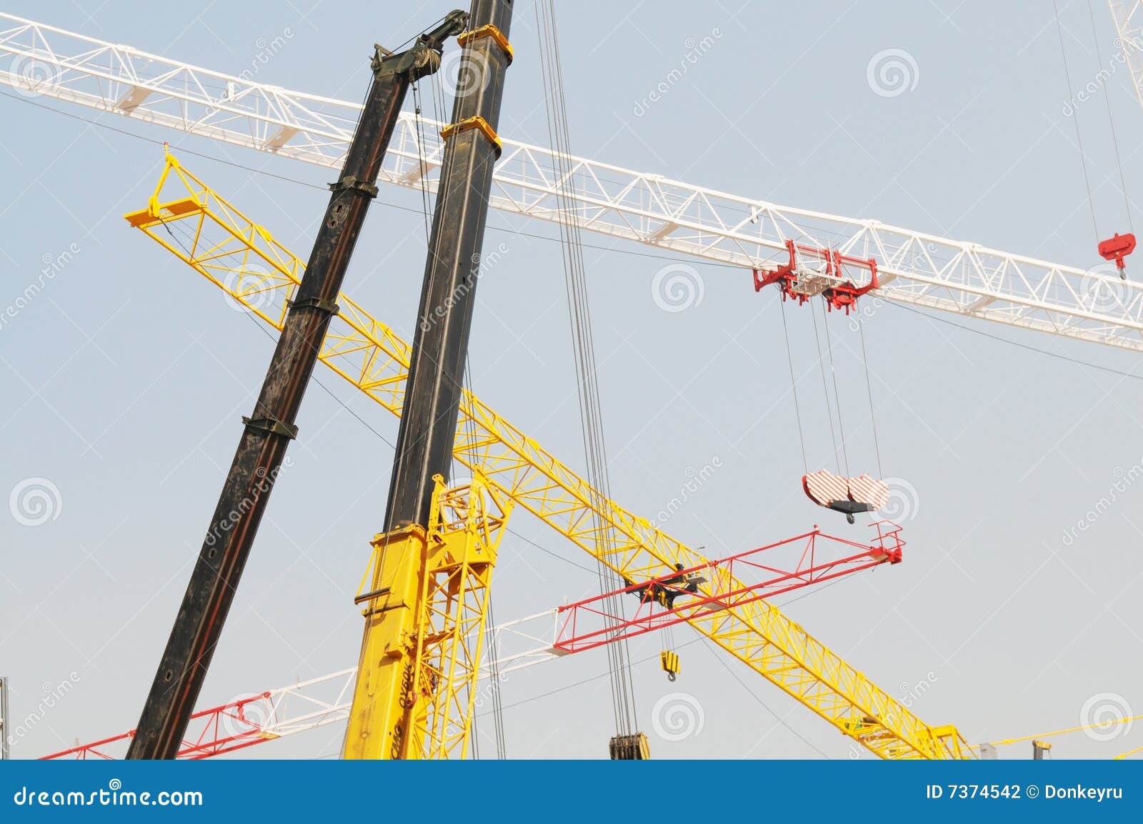 The crane and hoists stock photo. Image of boom, cable 7374542