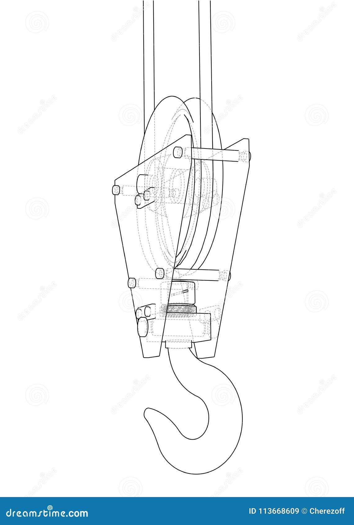 Crane Hook. 3d Illustration Stock Illustration Illustration of