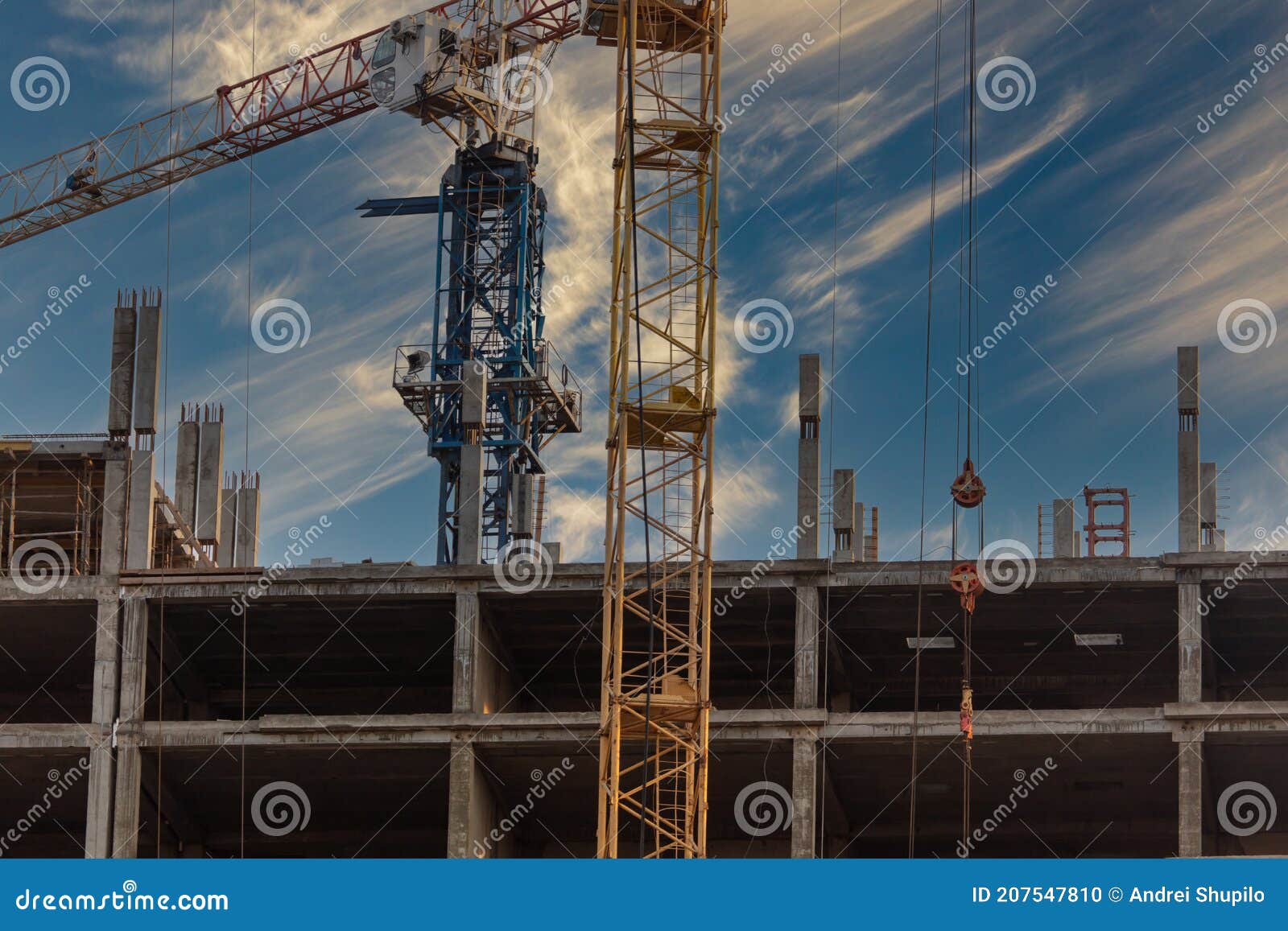 Crane at a House Construction Stock Photo Image of housing, tower