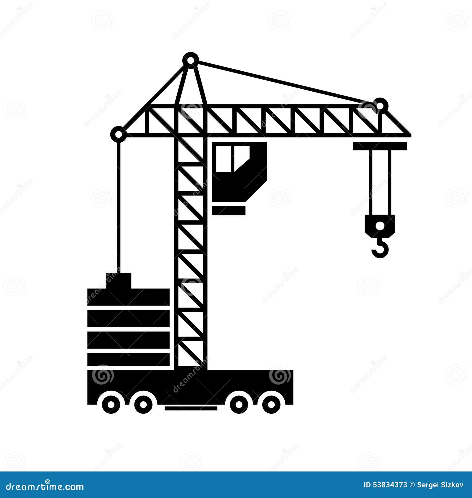 crane icon. silhouette on white background. 