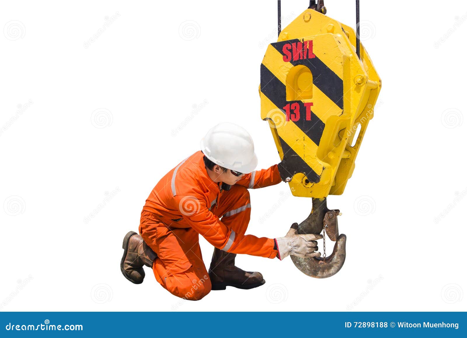 Crane inspector stock photo. Image of metal, rope, hoisting 72898188