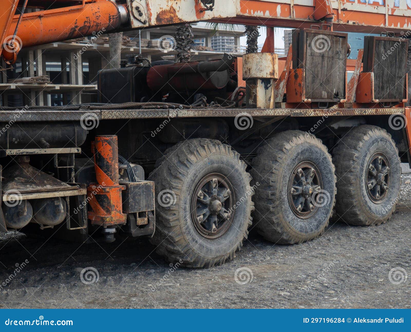 Crane on Large Wheels. Construction Equipment Stock Photo Image of