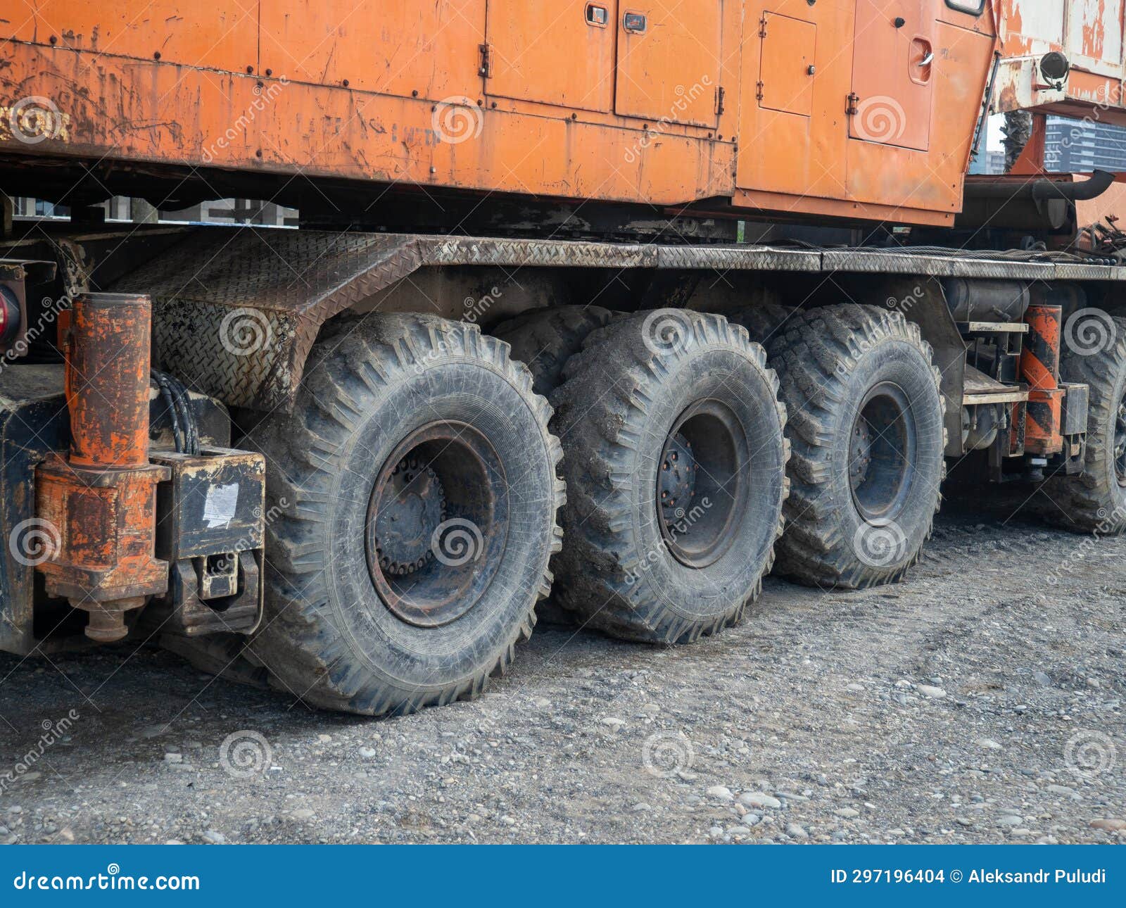 Crane on Large Wheels. Construction Equipment Stock Photo Image of