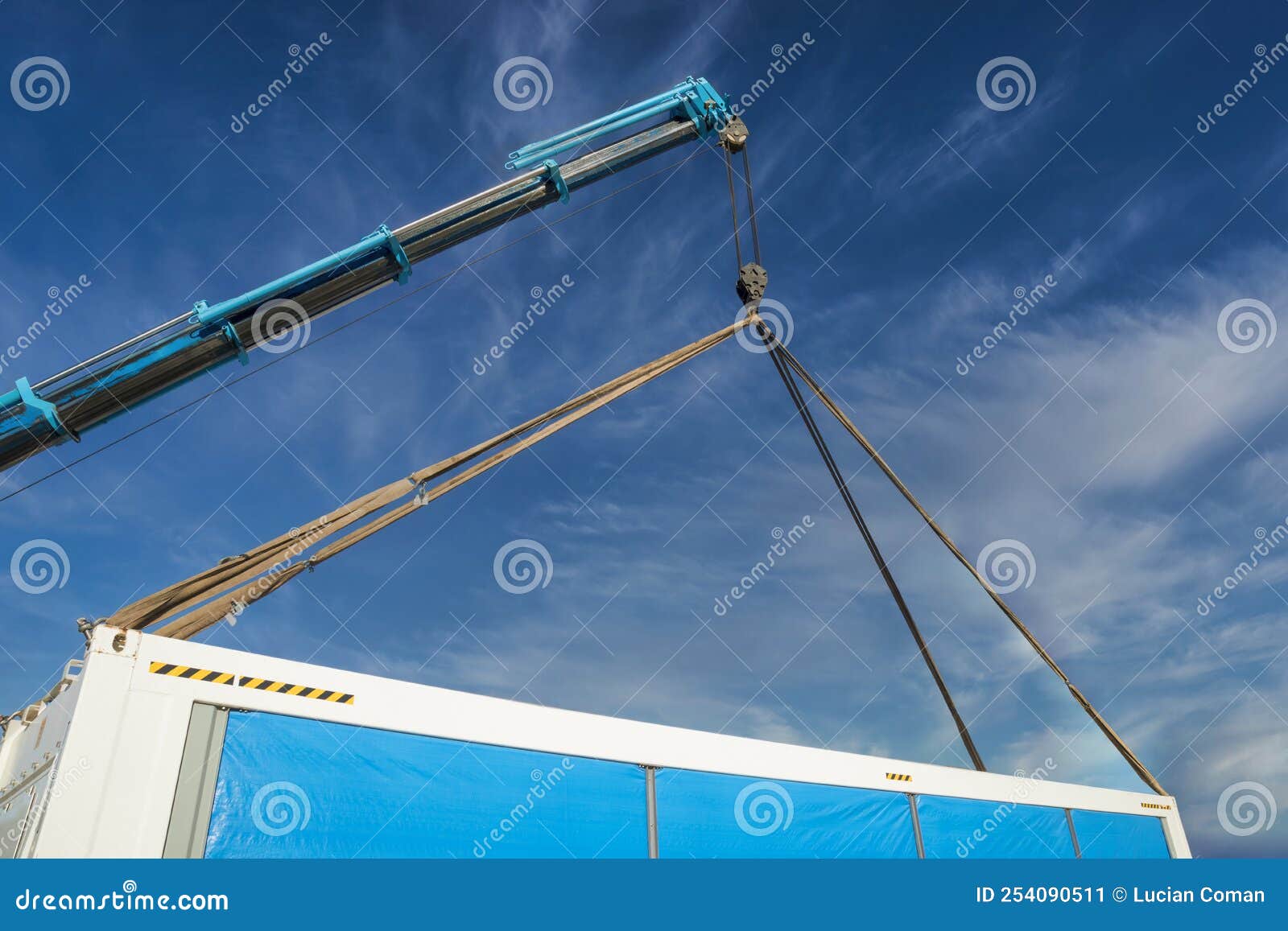 Crane lift container stock image. Image of commercial 254090511
