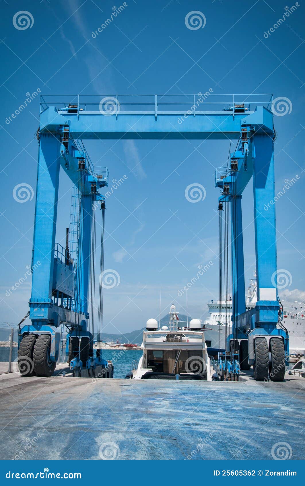 Crane Lifting Boats at Harbor Stock Photo Image of pier, hanging 25605362