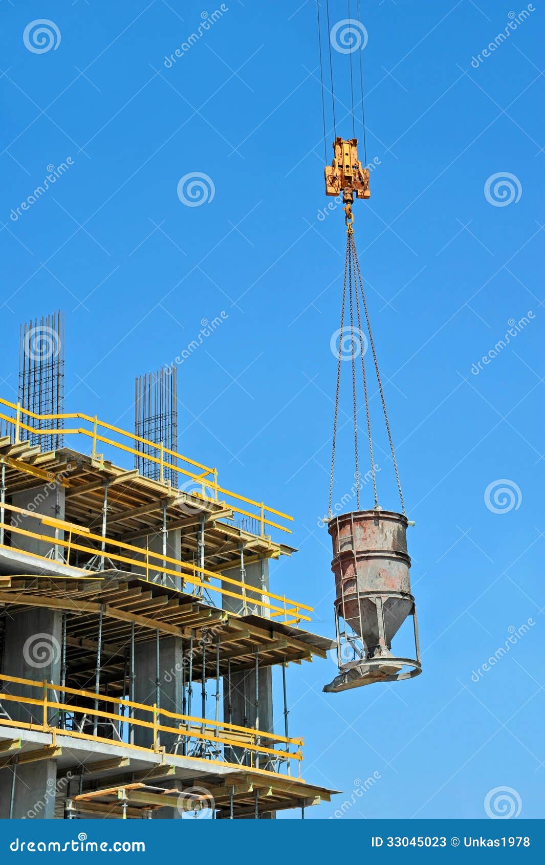 Crane Lifting Cement Mixing Container Stock Photos - Image: 33045023