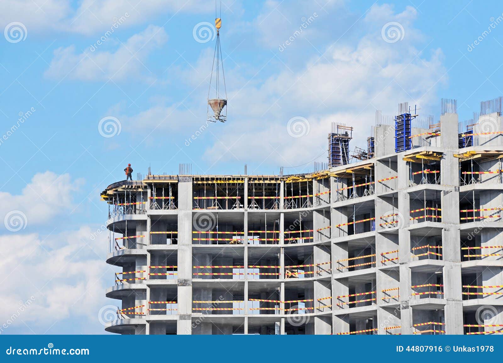 Crane Lifting Cement Mixing Container Stock Photo - Image of industry