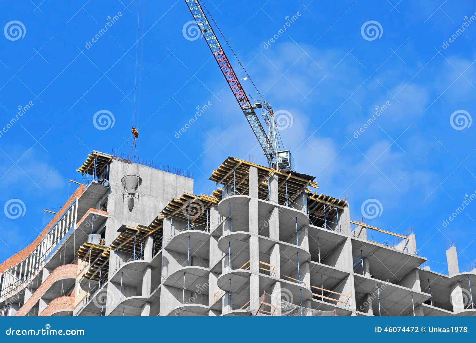 Crane Lifting Cement Mixing Container Stock Photo - Image of crane