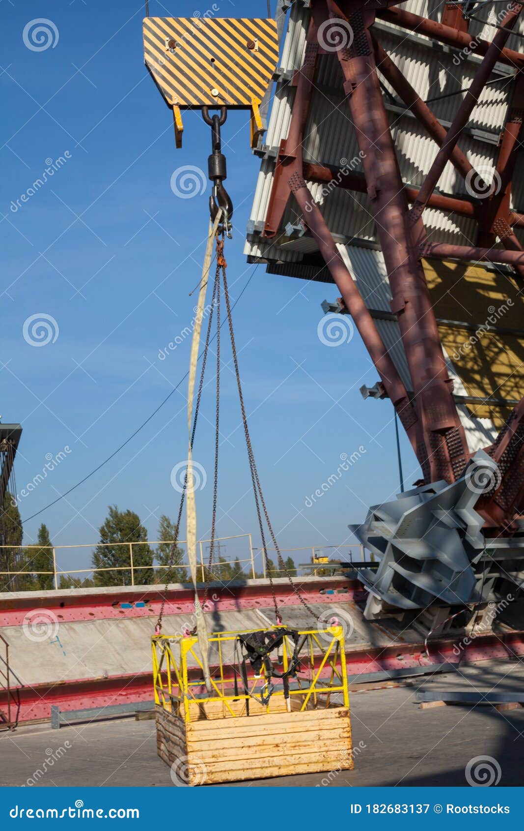 Crane`s Cradle in the Construction Site Stock Image Image of frame