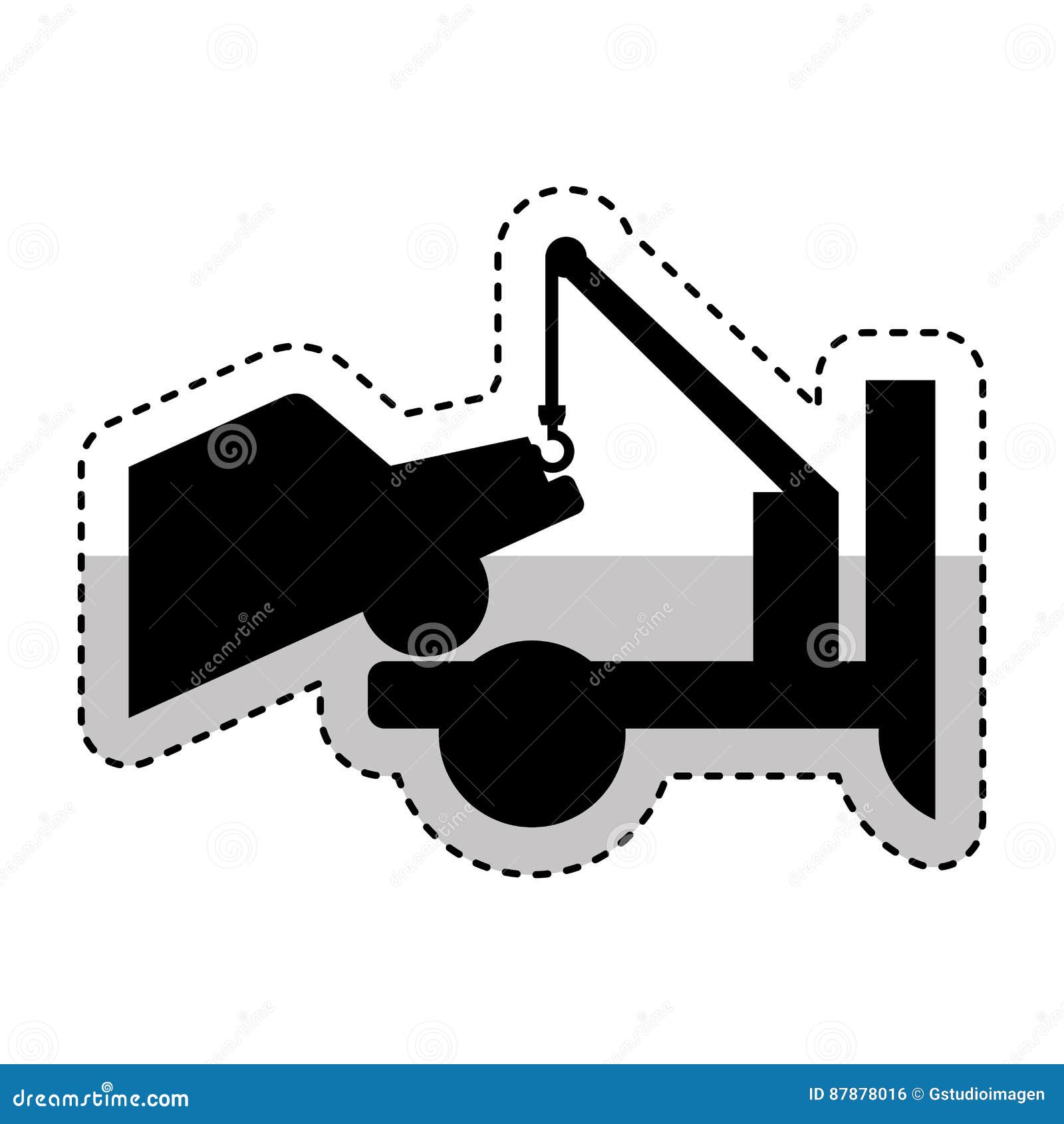 Crane service truck icon stock vector. Illustration of machine 87878016