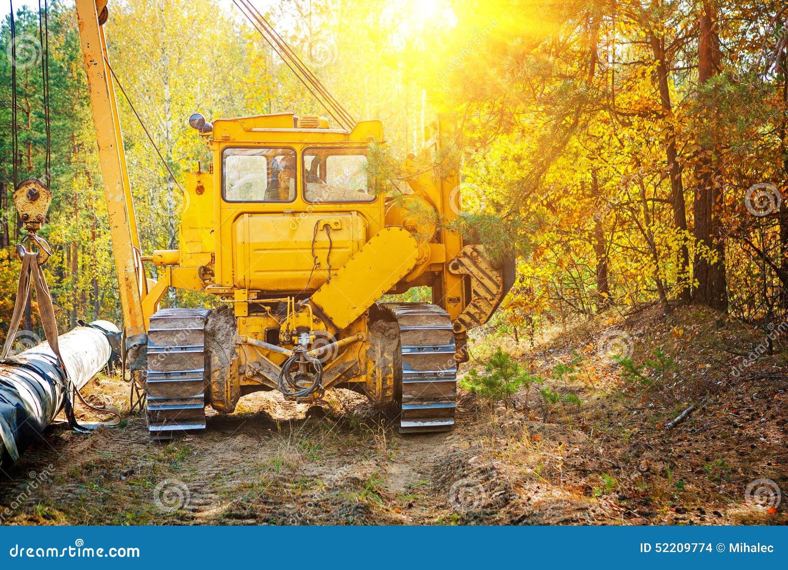 Crane on tracks rear view stock photo. Image of industry 52209774