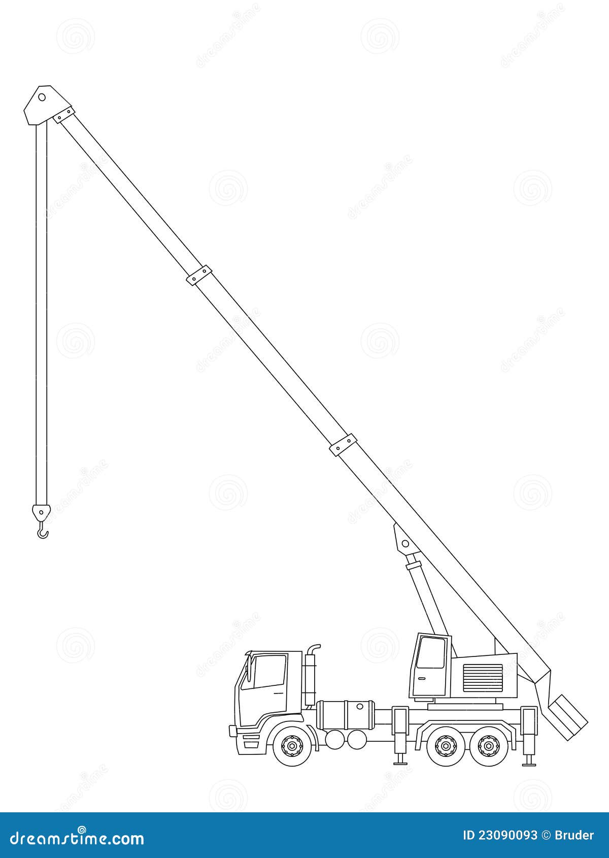 Truck crane icon outline style Royalty Free Vector Image