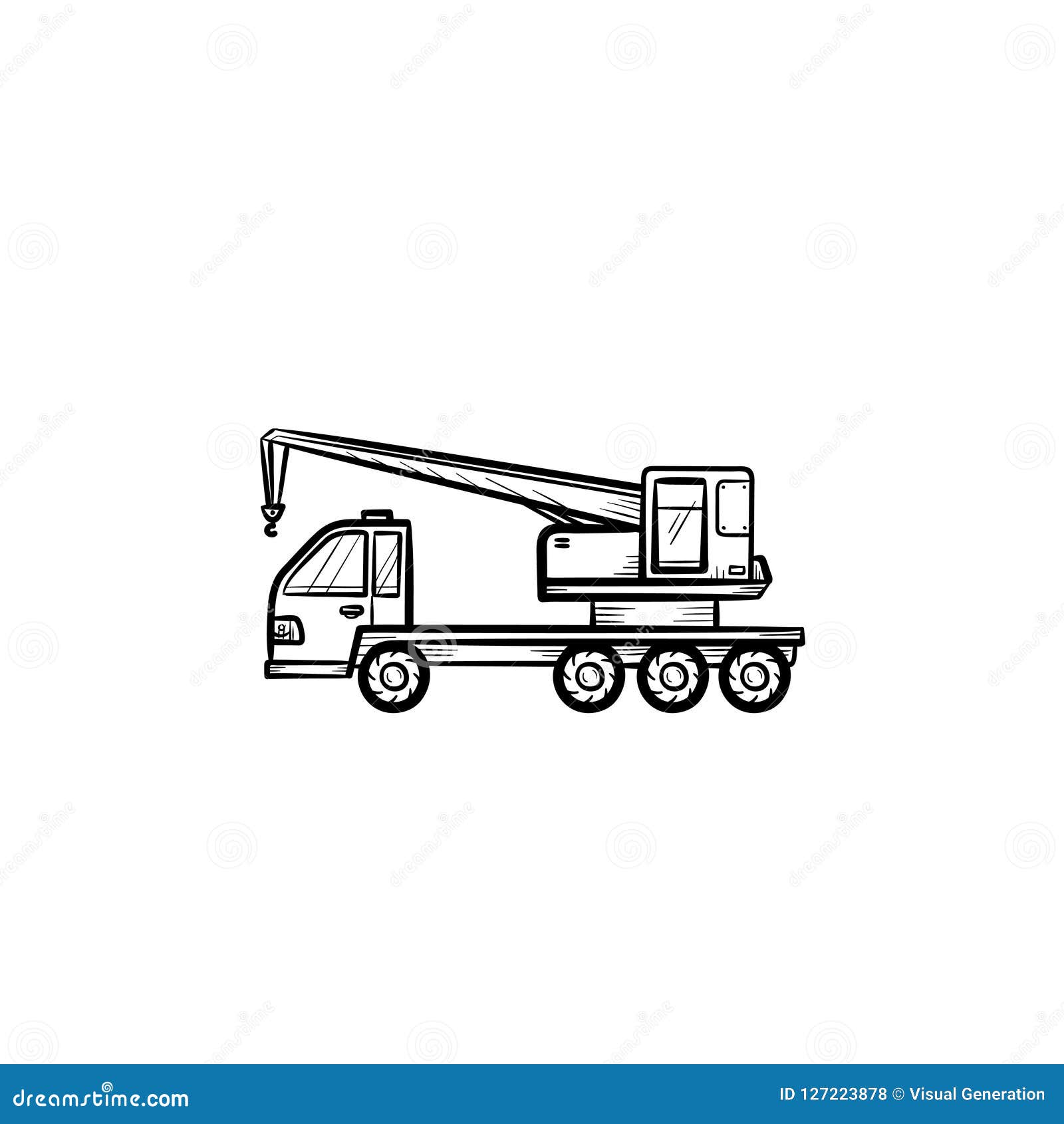 Crane Truck Cartoon Construction Site Vehicle Equipment Machine For  Coloring Page Children Book Stock Illustration  Download Image Now  iStock