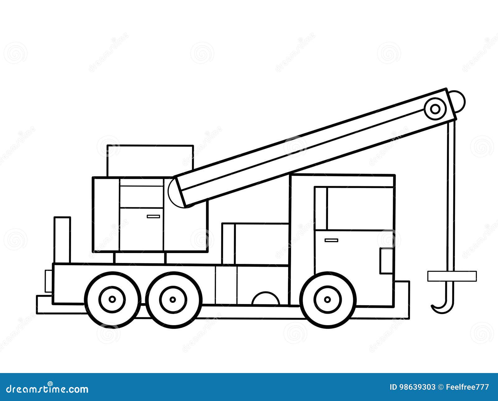 Crane Truck Kids Educational Coloring Pages Stock ...