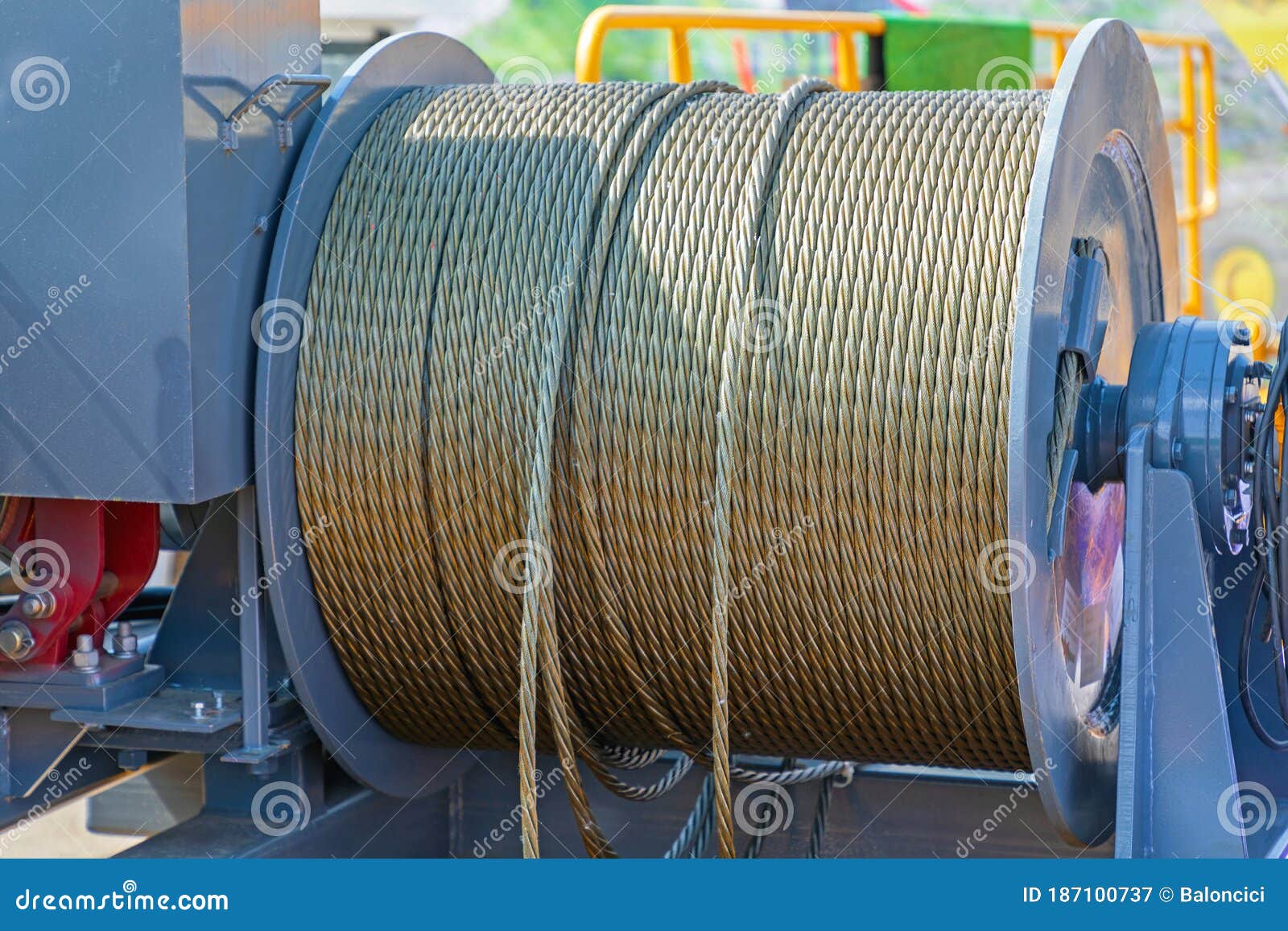 Crane Wire Spool stock image. Image of steel, reel, industrial 187100737