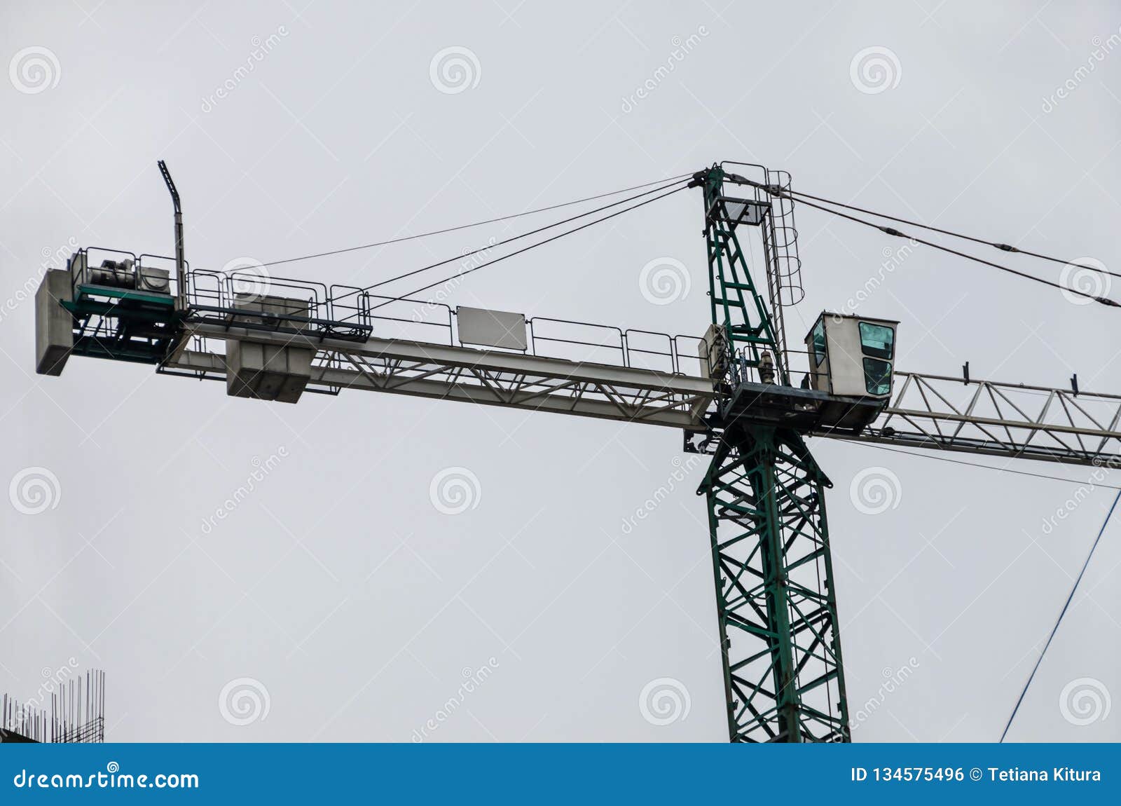 A crane in the yard stock photo. Image of built, outdoor 134575496