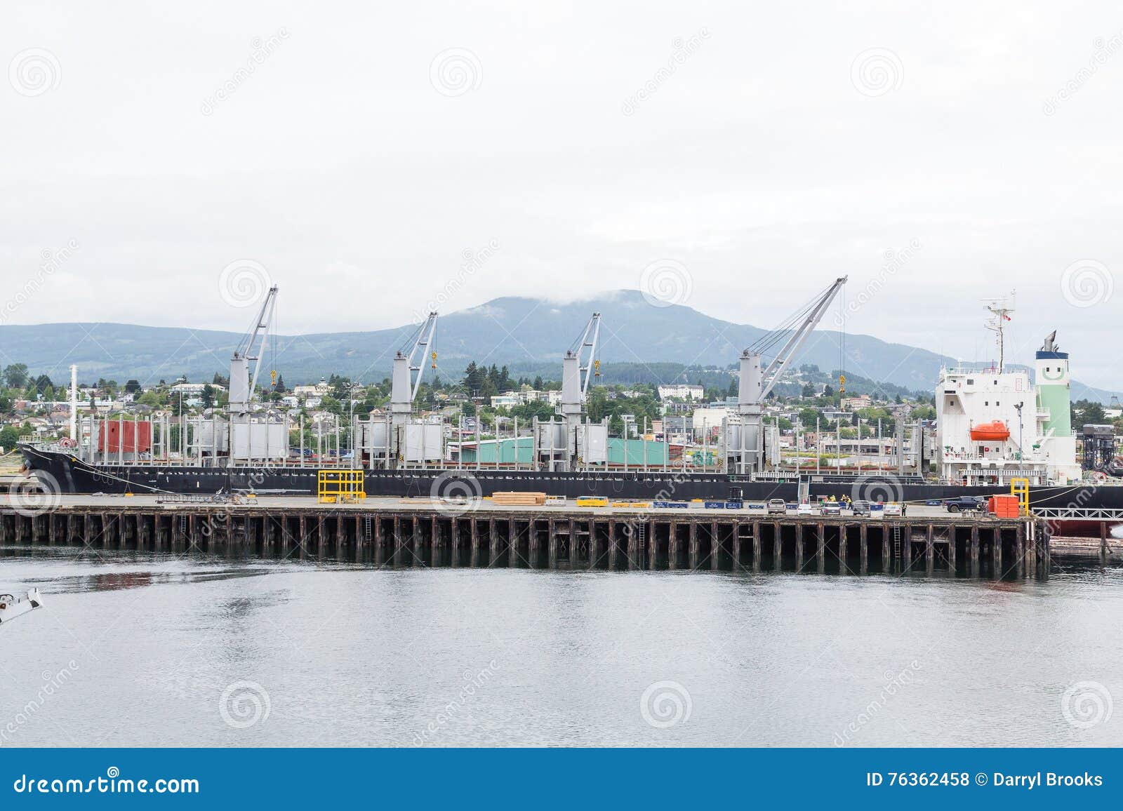 Cranes at Dry Dock in Nanaimo Stock Photo Image of shipping, industry