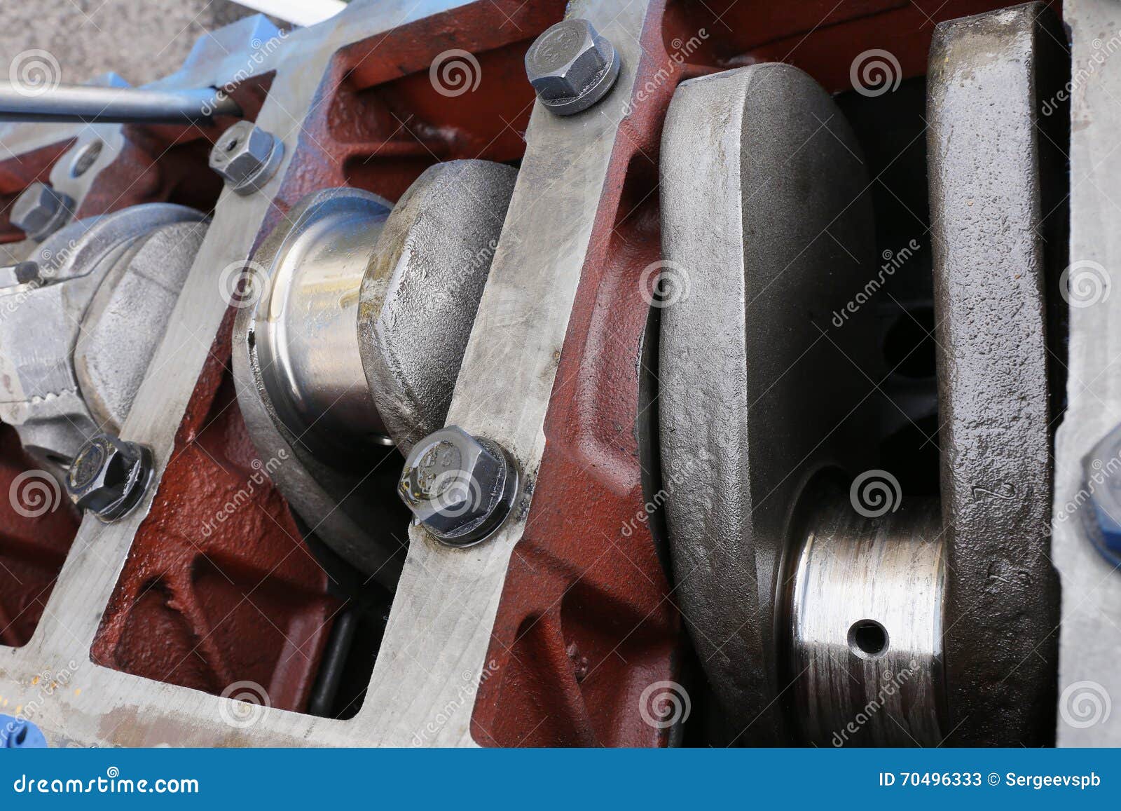 Crankshaft of the engine stock image. Image of internal 70496333