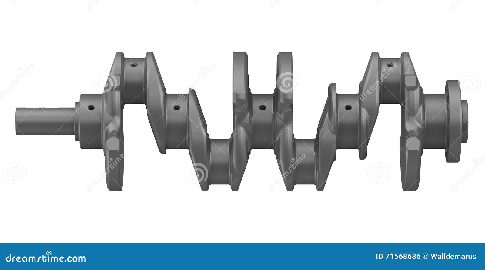 The Crankshaft of the Internal Combustion Engine Stock Illustration